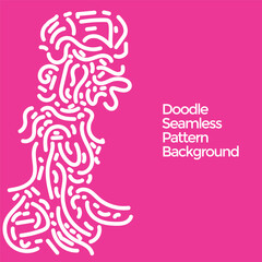 Vector hand drawn doodle white and pink elements pattern abstract seamless background