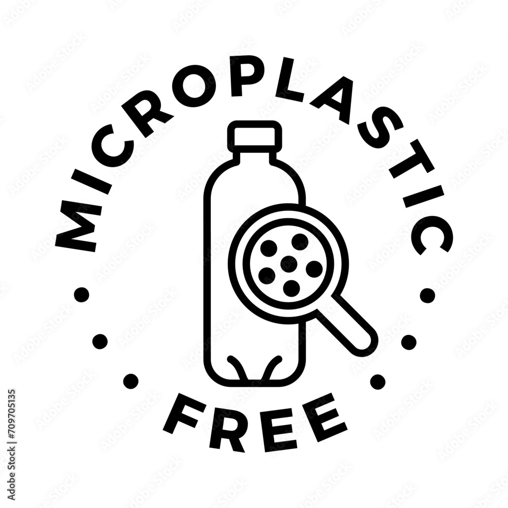 Poster microplastic free vector icon logo badge concept design