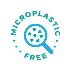 Obraz premium Microplastic free vector icon logo badge concept design