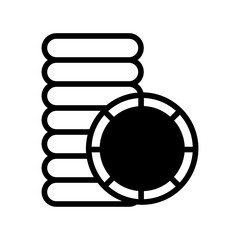 Coins solid glyph icon