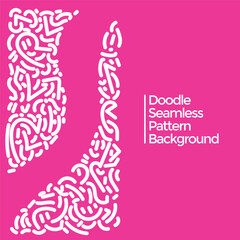 Vector hand drawn doodle white and pink elements pattern abstract seamless background
