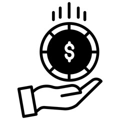 Dollar Funding solid glyph icon