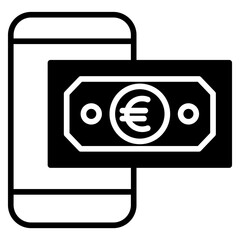 Euro Mobile solid glyph icon