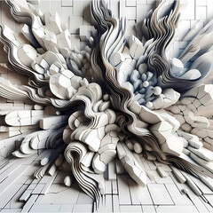 Modern And Creative Abstract 3D Cracked Wall Background For Interior Home Wallpaper Background- Generative AI