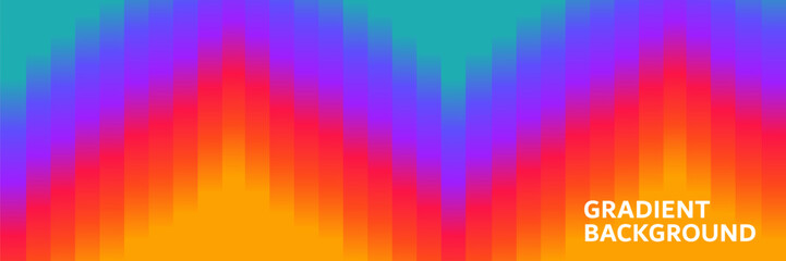 Summer abstract vector background in bright rich colors with gradients. Summer background, wallpaper, cover, poster