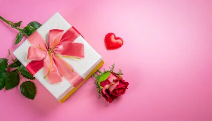 valentine gift on pink background illustration