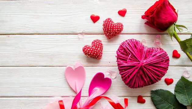 background for valentines day with festive pink accessories illustration