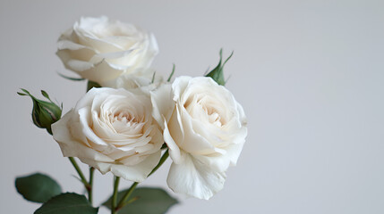 Roses on Pristine White Background