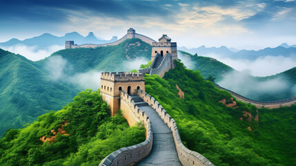 The famous Great Wall of China - obrazy, fototapety, plakaty
