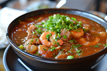 Delicious gumbo stew at a restaurant