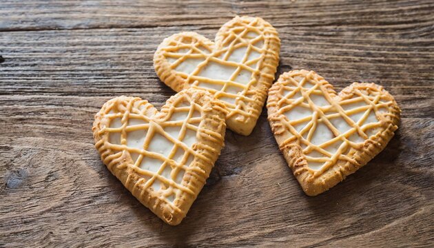 heart shaped cookies on background illustration