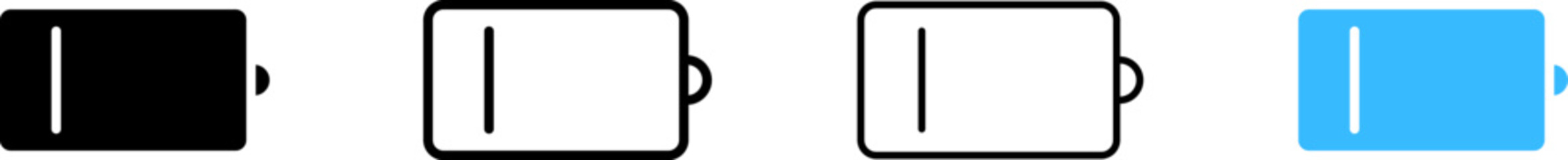 Battery icons set. Different styles, energy design, battery set. Vector icons