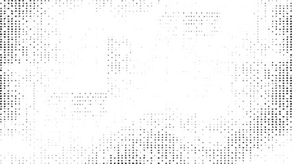 Grunge halftone black and white. Background pattern gray scale monochrome. Texture black and white vintage. Dark monochrome background for design