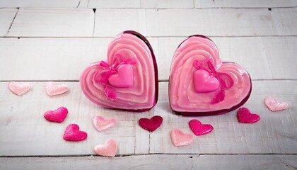 two pink valentines candy heart illustration