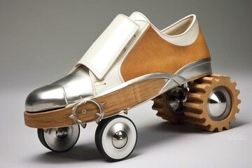 Footwear with wheels. Generative AI