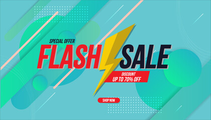 Flash sale discount banner promotion background. editable text effect