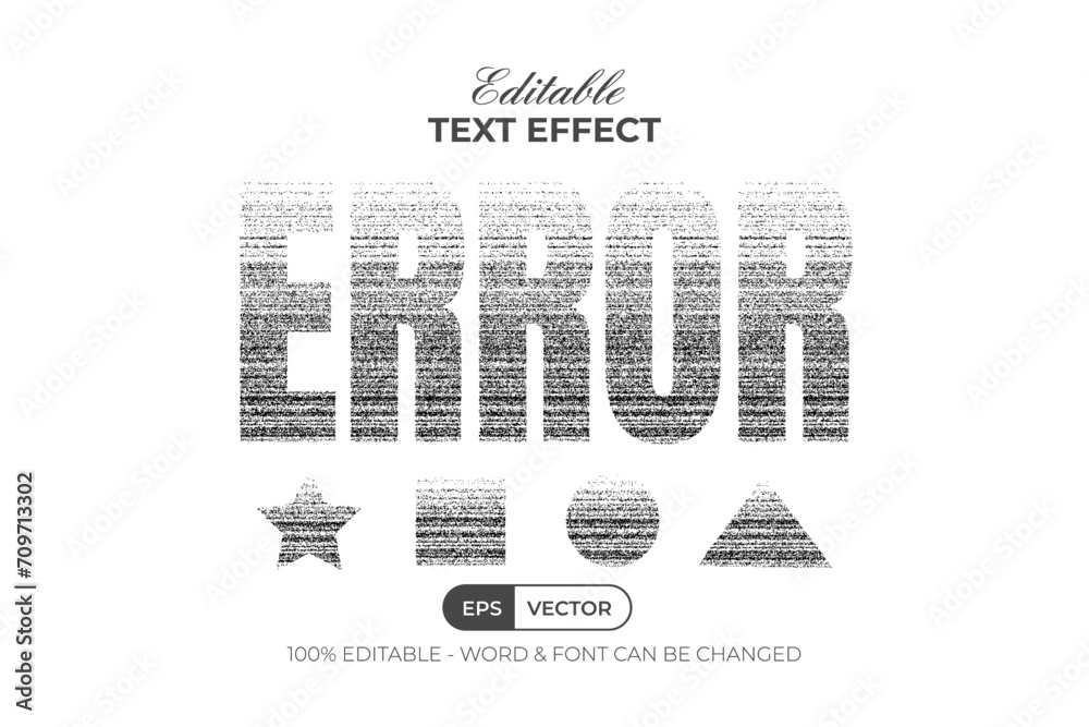 Poster error text effect photocopy style. editable text effect.