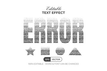 Error Text Effect Photocopy Style. Editable Text Effect.