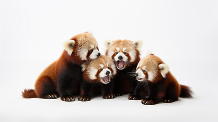 Obraz premium Funny red panda family
