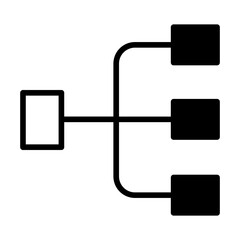 Diagram flow solid glyph icon