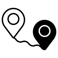 Distance solid glyph icon