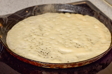 Traditional Romanian pancakes prepared to be eaten with different types of sweets.