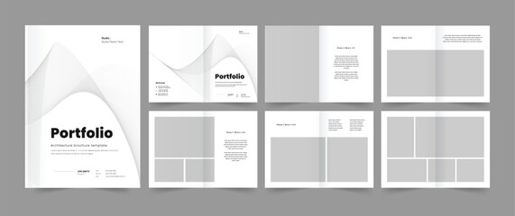 Company Portfolio Template Architecture Portfolio Interior Portfolio Design - obrazy, fototapety, plakaty