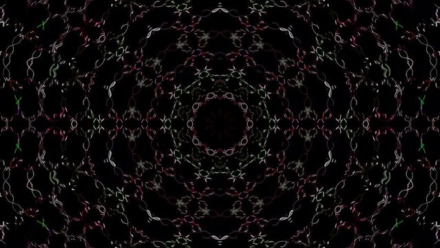 Abstract background moving stripes and flashing with shining light dots. Animation with circles	