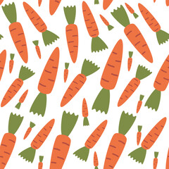 Seamless pattern with carrot.Flat design Vector illustration in simple cartoon style.
