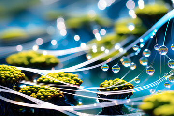 abstract background with flowers generative AI 