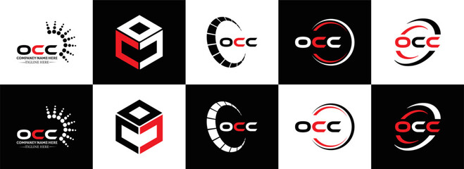 OCC logo. O C C design. White OCC letter. OCC, O C C letter logo design. Initial letter OCC linked circle uppercase monogram logo. O C C letter logo vector design. OCC letter logo design five style.	
