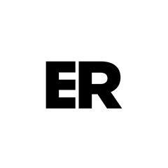 Letter E and R, ER logo design template. Minimal monogram initial based logotype.