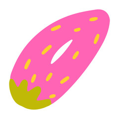 Strawberry hair clip, simple decor, vector illustration