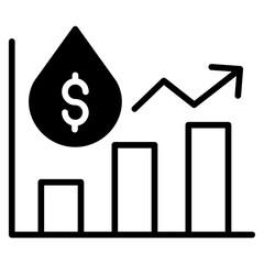 Oil Price solid glyph icon
