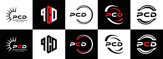 PCD logo. P C D design. White PCD letter. PCD, P C D letter logo design. Initial letter PCD linked circle uppercase monogram logo. P C D letter logo vector design. PCD letter logo design five style.	
