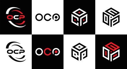 OCP logo. O C P design. White OCP letter. OCP, O C P letter logo design. Initial letter OCP linked circle uppercase monogram logo. O C P letter logo vector design. OCP letter logo design five style.	
