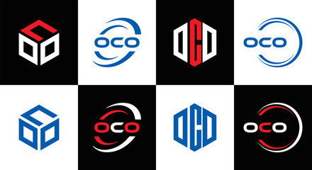 OCO logo. O C O design. White OCO letter. OCO, O C O letter logo design. Initial letter OCO linked circle uppercase monogram logo. O C O letter logo vector design. OCO letter logo design five style.	
