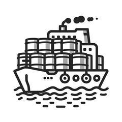 Maritime vessel navigating vast seas, laden with barrels of precious oil. A vital link in the global energy supply chain, ensuring efficient transportation and delivery of crucial fuel resources