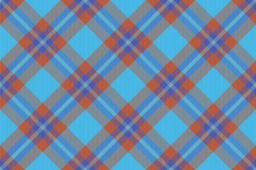Male vector tartan seamless, graphic textile background check. Bathroom fabric texture plaid pattern in cyan and red colors.