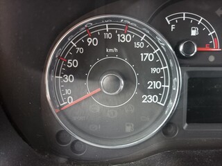 speedometer in the car's instrument cluster