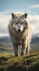 Obraz premium Wild Wolf is walking or running