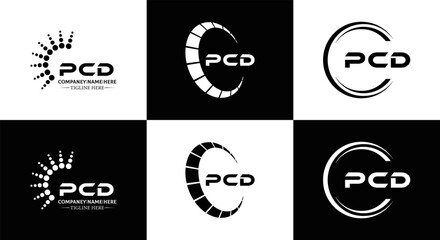 PCD logo. P C D design. White PCD letter. PCD, P C D letter logo design. Initial letter PCD linked circle uppercase monogram logo. P C D letter logo vector design. PCD letter logo design five style.	
