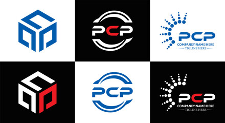 PCP logo. P C P design. White PCP letter. PCP, P C P letter logo design. Initial letter PCP linked circle uppercase monogram logo. P C P letter logo vector design. PCP letter logo design five style.	
