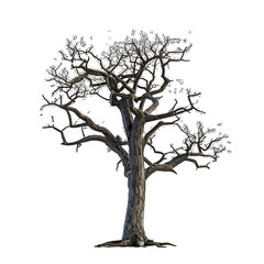 silhouette of a tree Realistic images on transparent background PNG, easy to use.