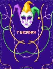 Mardi Gras background and wallpaper, Mardi Gras carnival mask with stars feather