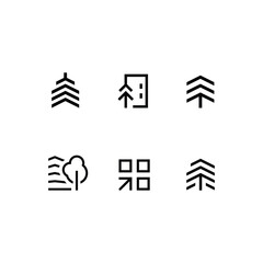 Icon set of real estate property abstract line