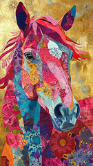 Fototapeta premium thai painting of a horse