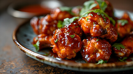 Culinary Innovation: Vegan Cauliflower Wings, a Healthy Meat Substitute Concept. Generative AI