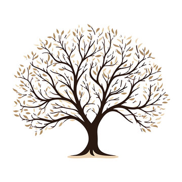 Tree drawing on transparent background PNG