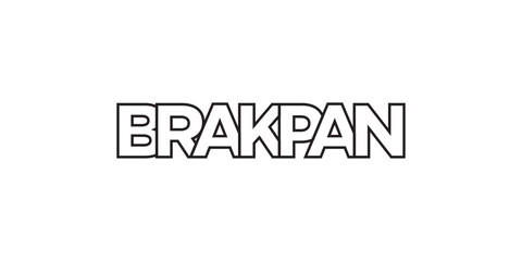 Brakpan in the South Africa emblem. The design features a geometric style, vector illustration with bold typography in a modern font. The graphic slogan lettering.